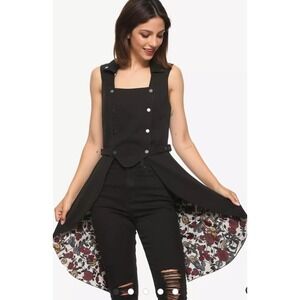 Hot Topic Tailcoat Vest Womens XL Black Excellent Victorian ❗️sold